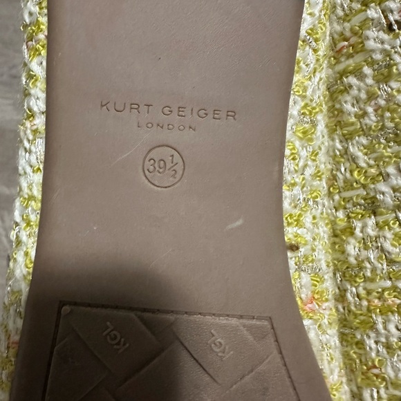 NWOB Kurt Geiger Esme Yellow Tweed Flat EU 39 1/2 - Picture 4 of 4
